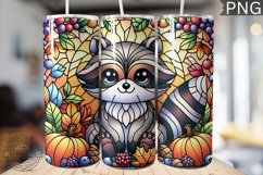 Cute Raccoon Fall Tumbler Wrap Design | High Quality 300 Dpi Product Image 1