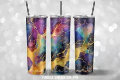 Neon Alcohol ink Tumbler Wrap Sublimation Designs Product Image 4