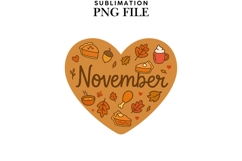 November heart png design for T-shirts Product Image 1