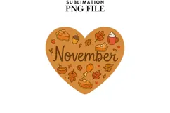 November heart png design for T-shirts Product Image 1