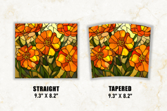 Stained Glass Marigold Flower Tumbler Wrap | 20 oz tumbler Product Image 2