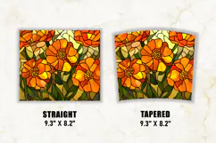 Stained Glass Marigold Flower Tumbler Wrap | 20 oz tumbler Product Image 2