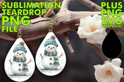 Charming Snowman Teardrop PNG for Earrings Product Image 1