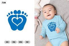 Baby Footprint SVG &amp; Clipart - Cute Baby Clipart Product Image 1