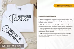 My Favorite Teacher SVG Design - Sleeve T-shirt Design Product Image 4