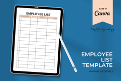 Employee List Template | Editable Canva Staff Directory Product Image 1