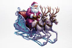 Christmas purple santa claus sublimation PNG Product Image 4