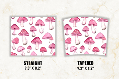 Watercolor Pink Mushroom Tumbler Wrap | 20 oz tumbler Wrap Product Image 2