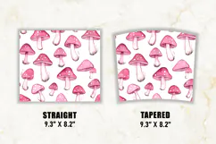 Watercolor Pink Mushroom Tumbler Wrap | 20 oz tumbler Wrap Product Image 2