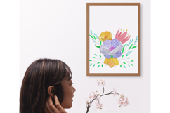 Elegant Multi-Color Flower Embroidery Design for Machine Product Image 4