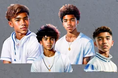 Mixed-race teenage boys clipart 28 PNG Product Image 7