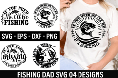 Fishing Dad Shirt SVG Design - If You Need Me Ill Be Fishing Product Image 1