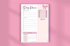 Coquette Daily Planner Template Aesthetic Pink Editable Product Image 4