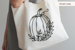 Hand Drawn Pumpkin SVG With Leaves Product Image 4