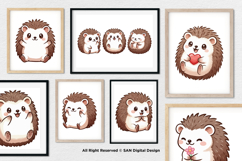 15 Bundle Watercolor Cute Hedgehog Animal Kids Thorns Mammal Product Image 4