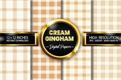 Cream Gingham Digital Papers - 04 Variations Product Image 1