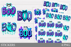 Boo Ghost Sticker Printable. Halloween Sticker Design Product Image 1