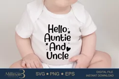 Hello Auntie And Uncle SVG PNG Sublimation |New Born Baby Product Image 4