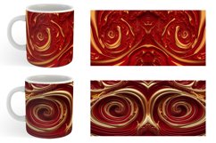 3d Turbulent Waves Red and Gold | Mug sublimation design Product Image 6