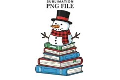 Bookish Christmas png design for T-shirts Product Image 1