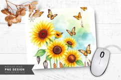 Sunflower Whimsy Mouse Pad PNG Design Product Image 1