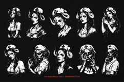 10 Bundle Dark Art Nurse Girl Zombie Devil Demon Hospital Product Image 6