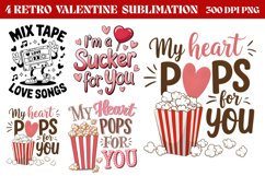 Retro Valentine Sublimation PNG Product Image 1