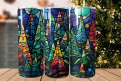 Christmas Stained Glass Trees Tumbler Design Product Image 1