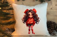 Cute Christmas Little Girl Sublimation Clipart Product Image 4