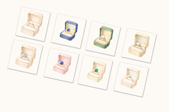 Watercolor Engagement Ring Boxes Clipart Product Image 4