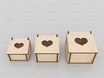 3 Size Gift Box With Lid Laser Cut Svg Files, Laser Cutting Product Image 3