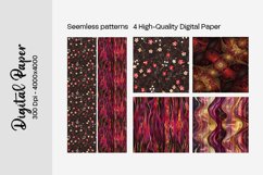 Burgundy Digital Papers | Floral Digital paper Product Image 1