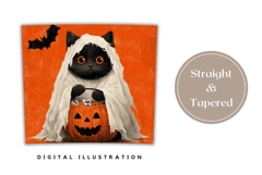 Kids Halloween Tumbler Print, Halloween Black Cat Tumbler Product Image 4