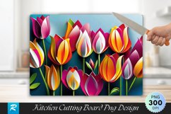 3D Flowers Cutting Board Sublimation Design Product Image 1