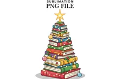 Bookish Christmas png design for T-shirts Product Image 1