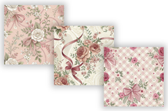 Coquette Toile Digital Paper Pack, Vintage Floral Toile Product Image 4