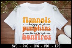 Flannels Hayrides Pumpkins Sweaters Bonfires SVG T-shirt Product Image 1