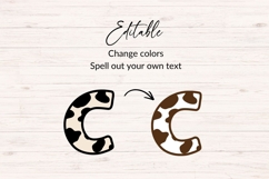 Cow Print Alphabet SVG, Farmhouse Animal Letters Product Image 4