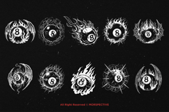 10 Bundle Dark Art Eight Ball Billiard Devil Ball Fire Ball Product Image 6