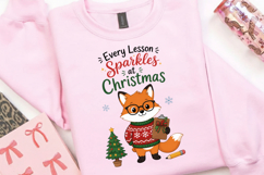 Fox Teacher Christmas PNG,Every Lesson Sparkles At Christmas Product Image 4