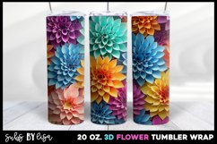 Flowers Tumbler Wrap | 3D Tumbler Wrap Sublimation Design Product Image 1