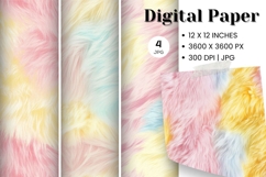 Rainbow Fur Background Animal Skin Digital Paper Wallpaper_1 Product Image 1