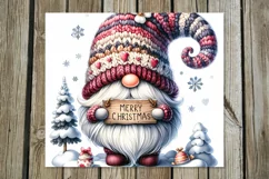 Christmas gnome | Watercolor xmas tumbler sublimation PLUS Product Image 4