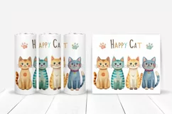 Cat Tumbler Wrap Sublimation Designs, Animal Tumbler Wrap Product Image 3