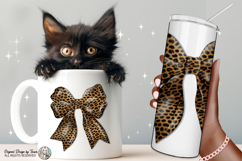 Leopard Bow PNG Chic Animal Print Fashion Ribbon Design Product Image 3