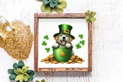 St Patricks Day Dog with Gold Coin Clipart, St Patricks Day Product Image 4