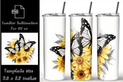 Sunflowers butterflies Tumbler Wraps, 20 oz Skinny Tumbler Product Image 1