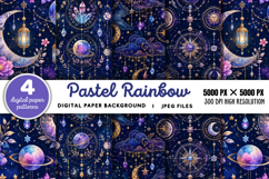 Pastel Rainbow Unicorn Glitter Background JPG Product Image 1