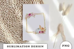 Watercolor Autumn Gold frame png Product Image 4