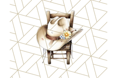 Cowgirl Baby Clipart PNG, Cute Toddler Western Outfit Art Product Image 4